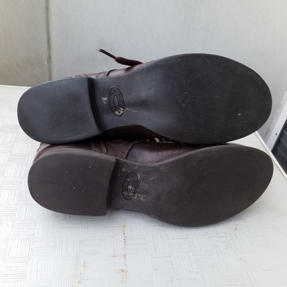 Steve Madden troopa zip and lace up combat brown leather boots 7 - Picture 8 of 10